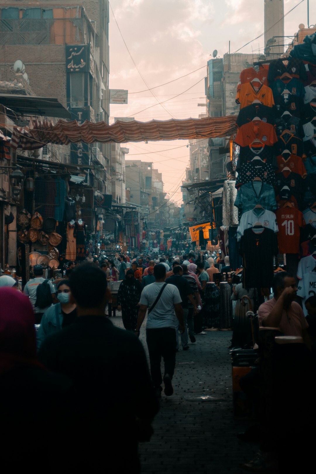 city market scene with people