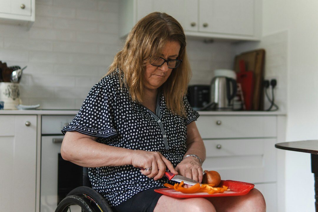 woman in kitchen preparing meal